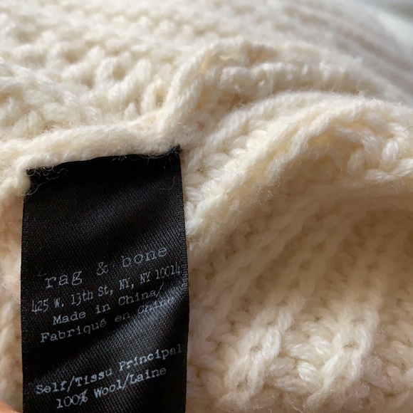 RAG & BONE CeCe Funnel Neck 100% Wool Pullover Ivory Beige Cream M $549 - Picture 13 of 13